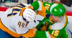 Kiefer Sherwood Mason Shaw Fight (FULL CLIP) Wild vs Predators | NHL Highlights