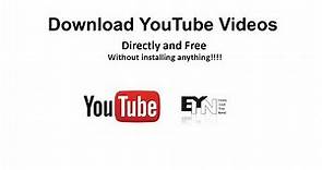 YouTube Downloader - Download YouTube Videos directly and free