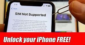 SIM not supported? How to unlock iPhone to any carrier 100% FREE