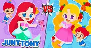 La Sirenita vs. Rapunzel | ¿Cuál es la Mejor Princesa? | Canciones Infantiles | JunyTony en español