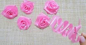 Como Hacer Rosas De Listón O Cinta-Increible Truco De Rosas Decorativas-🌹Muy Facil Con Aguja