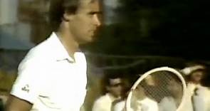 Tennis champ John Alexander competing in 1977 Davis Cup Final