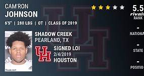 Cam Ron Johnson 2019 Offensive Tackle Houston