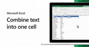 Combine text into one cell in Microsoft Excel