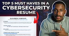 TOP 5 MUST HAVES in an Entry-Level Cybersecurity Resume