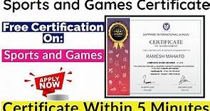 Sports and Games Free Certification | Free Certificate | Verified Certificate