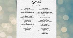 Epitaph by Merrit Malloy - Poem • Cherished Prints