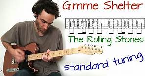 Rolling Stones - Gimme Shelter (in standard tuning) - Guitar lesson / tutorial / cover with tab