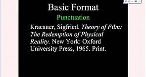 MLA Tutorial #2: Basic Citation Format