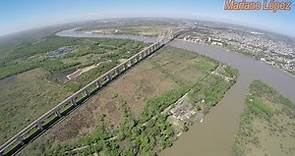 Puente Zárate - Brazo Largo desde un drone - 4K - Argentina