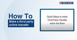 Make a third party online transfer | HDFC Bank