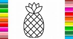 Pineapple Drawing, Painting and Coloring for kids and toddlers | Draw Pineapple