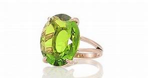 Peridot Ring in 14k Rose Gold Filling - Vibrant Peridot Jewelry for Women - Artisan Rings, Simple Rings, Birthstone Rings, Statement Rings - Jewelry Box Included