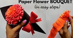 DIY Paper Flower BOUQUET/ Birthday gift ideas/Unique Flower Bouquet Homemade Craft ideas(Cute)