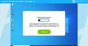Escola Virtual | Recurso "Opções de início de sessão – Windows 10"