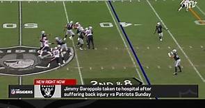 Raiders QB Jimmy Garoppolo 'dodged a big bullet' with back injury, status unclear for Week 7