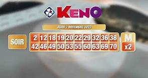 Tirage du soir Keno® du 02 novembre 2023 - Résultat officiel - FDJ