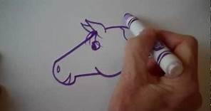 How to draw an easy cartoon horse