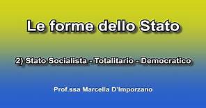 Le forme dello Stato 2) Stato Socialista, Totalitario, Democratico