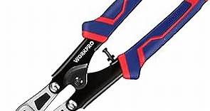 WORKPRO Mini Bolt Cutter 8-inch, Spring Loaded Wire Cutters Heavy Duty with Soft Anti-slip Handle, Small Bolt Cutter, Wire Cable Cutter, Spring Snips Clippers (Upgrade Grip)