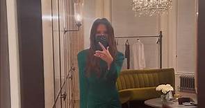 Victoria Beckham gets dress steamed and shows it off in the mirror