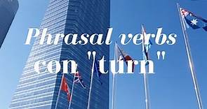 10 phrasal verbs con TURN en inglés: turn on, turn up, turn into