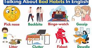 40+ Bad Habits Vocabulary | Talking About Bad Habits In English | English Vocabulary