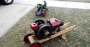 Hit Miss 1 1/2 Air Cooled Ideal and Mini Oil Pull Tractor with Maytag Engine