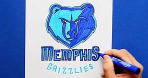 How to draw the Memphis Grizzlies Logo (NBA Team)