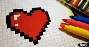 Handmade Pixel Art - How To Draw a Kawaii Heart #pixelart