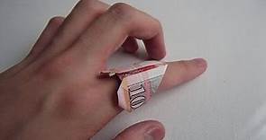 How to fold Money Origami Heart Ring 紙幣心形戒指摺紙教學 ( Kade Chan )