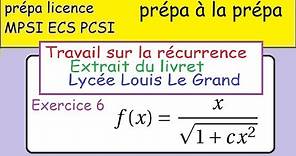 LLG Terminale-prépa à la MPSI - Livret Louis Le Grand -exercice 6 - composition avec x/sqrt(1+cx²)