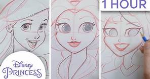 How to Draw Ariel, Jasmine, Aurora & More | Drawing Tutorial | Disney Princess