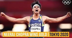 Neeraj Chopra's gold-winning throw! | #Tokyo2020 Highlights