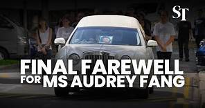 Ms Audrey Fang’s family and friends bid her a final farewell