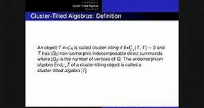 Presentation for 9/25-9/26 Sherbrooke Meeting on Representation Theory of Algebras