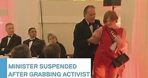 Tory MP Mark Field suspended as minister after grabbing female Greenpeace activist | 5 News