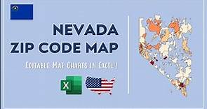 Nevada Zip Code Map in Excel - Zip Codes List and Population Map