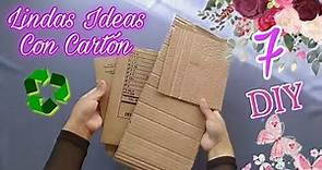 🥰 7 Manualidades FÁCILES y RÁPIDAS con Cartón / IDEAS con CARTÓN RECICLADO ♻️ DIY