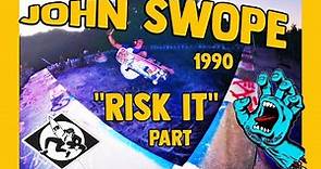 BACKYARD POOL LEGEND JOHN SWOPE "RISK IT" PART TR SANTA CRUZ SPEED WHEELS VIDEO 1990 SKATE HISTORY