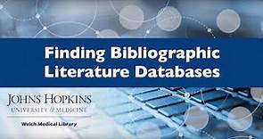Finding Bibliographic Databases