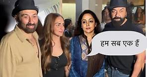 Sunny Deol Bobby Deol with sister Esha Deol and Hema Malini all watching gadar 2 movie screening