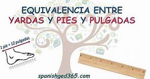 Equivalencias entre YARDAS, PIES y PULGADAS