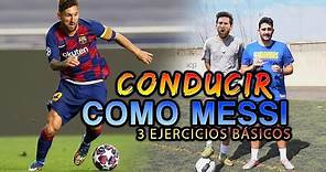 Ser como Messi - TUTORIAL 3 ejercicios BÁSICOS para mejorar en Fútbol/ Conducir balón como Messi