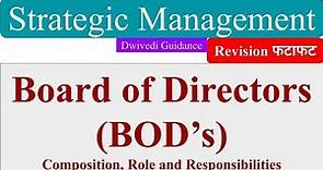 Board of Directors, Composition of Board, Role and responsibilities of Board of Directors, aktu mba