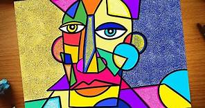 Cubism Picasso inspired portrait | Cubism art lesson for kids | How to draw Cubism face drawing