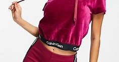 Calvin Klein Performance cap sleeve logo hoodie in pink - part of a set | ASOS