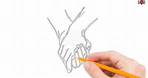 How to Draw Holding Hands Step by Step Easy for Beginners/Kids – Simple Hand Drawing Tutorial