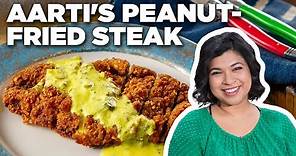 Aarti Sequeira's Peanut-Fried Steak with Yogurt Turmeric Gravy | Guy's Ranch Kitchen | Food Network