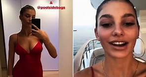 Dicaprio's girlfriend Camila Morrone stuns in red dress on boat